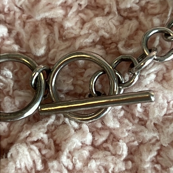 Vintage Glass Heart Locket Toggle Bracelet - Picture 4 of 11